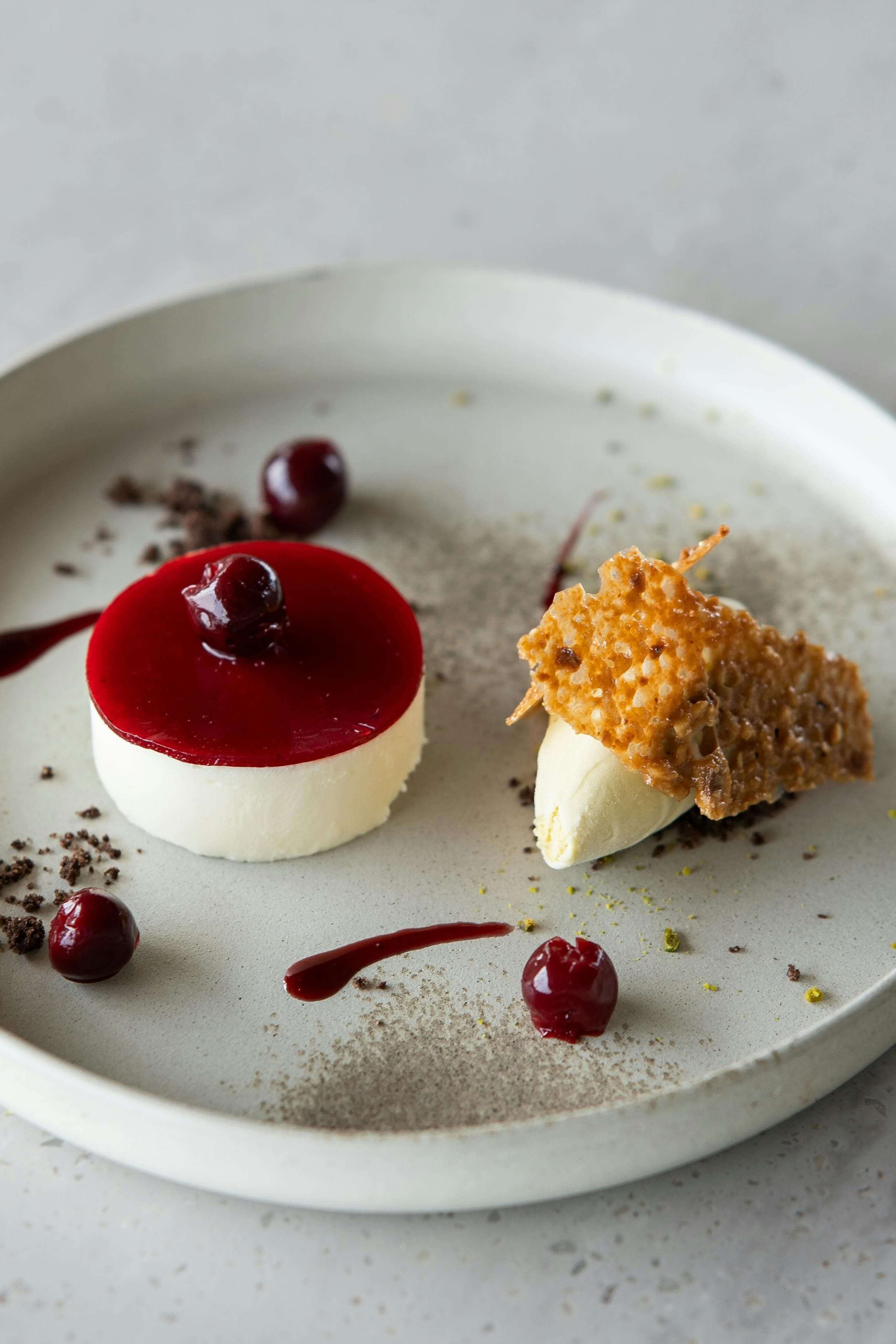 cherry panna cotta